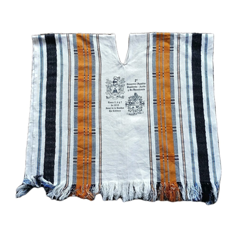 Vintage Mexican Guatemalan Poncho Unisex Traditional Souvenir 29" X 32"